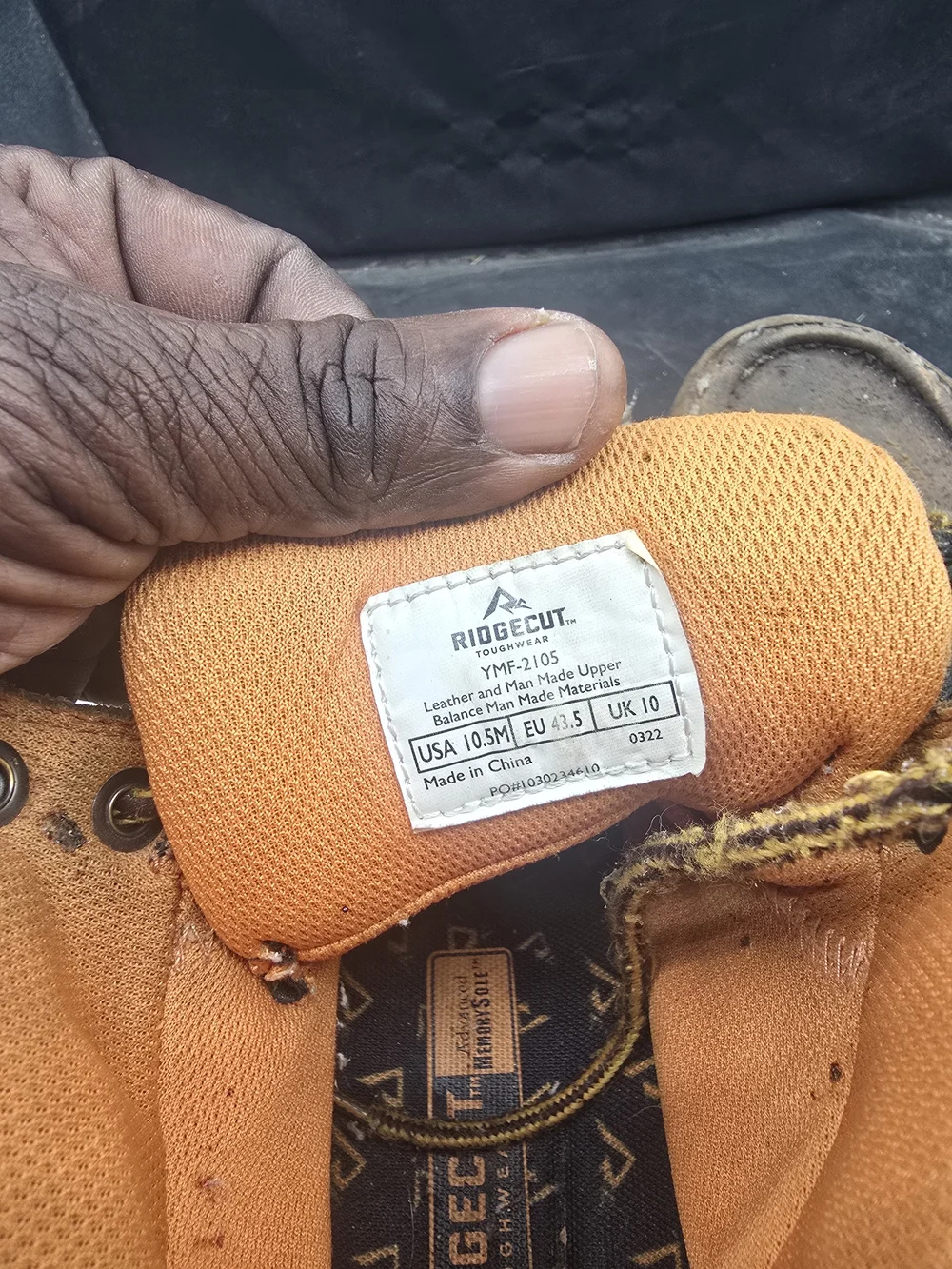 Craft Men's Brown Work Boots with Orange Collar and Yellow Accent Laces